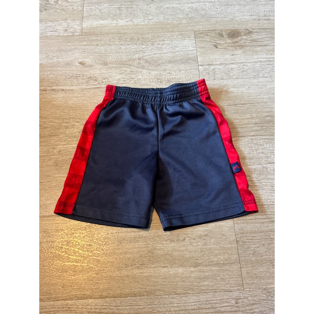 Mario Kart Boys Navy Blue Red Mesh Athletic Shorts Size 4 Nintendo Gaming